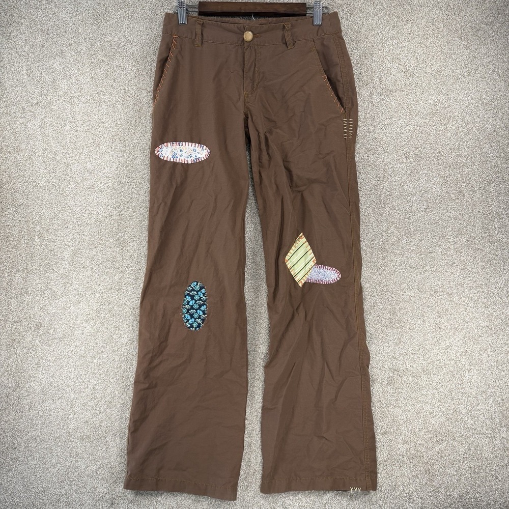 VTG Mis Me Patchwork Baggy Low Rise Brown Pants M Y2K Grunge Embroidered *Flaw*